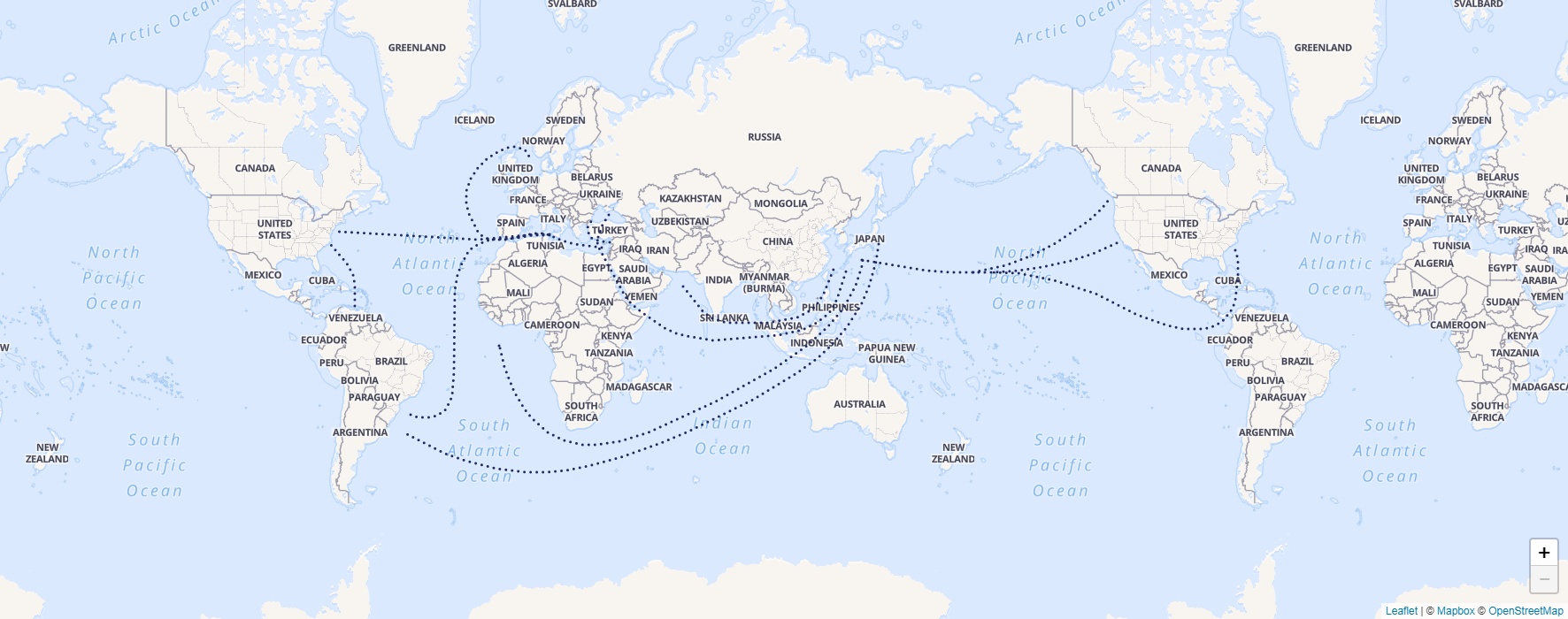 ZIM以星航運全球航線圖